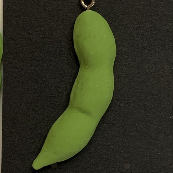 Green Bean Earring, Bean Earring, Vegetable Earring, Funny Food Earring, Food - Picture 7 of 7